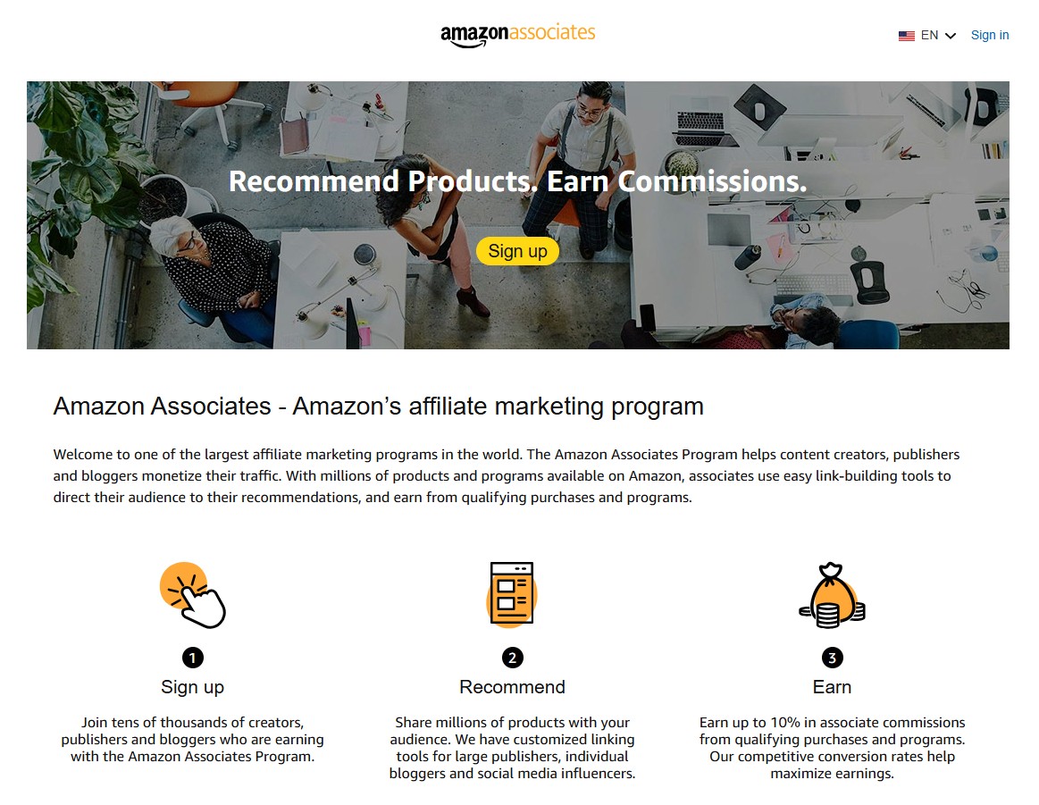 Amazon Associates Affiliate Programma