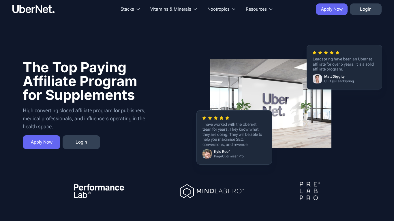 UberNet Affiliate Programma