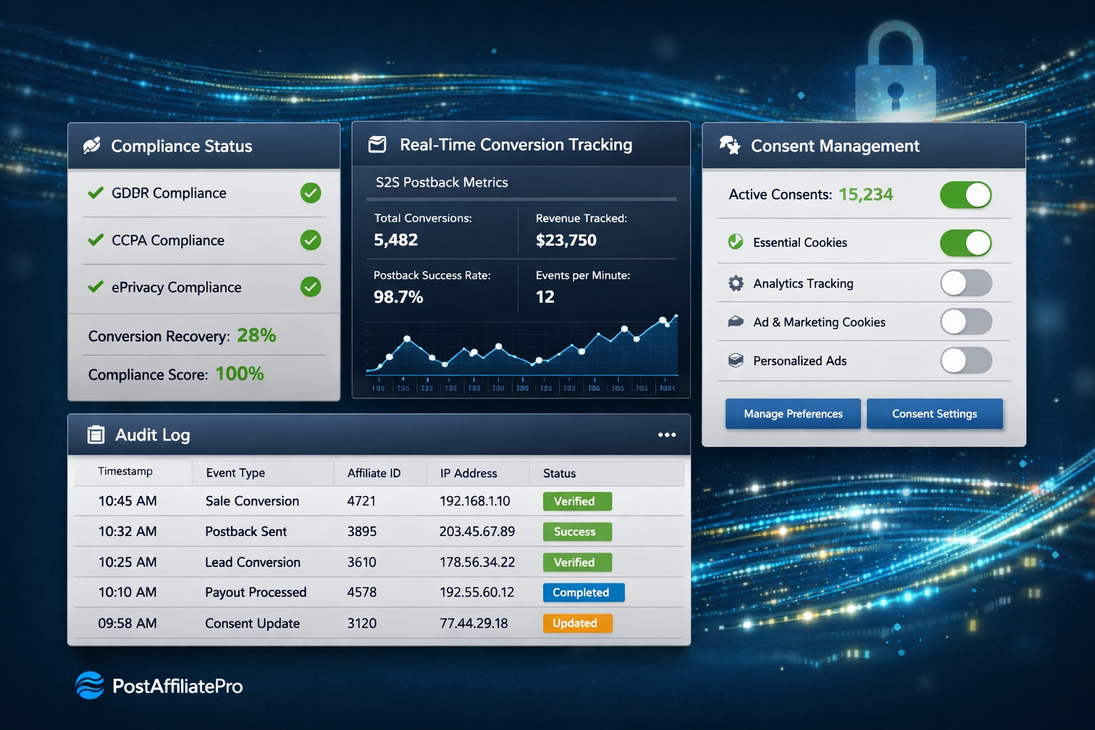 Affiliate Software Compliance: GDPR- & Cookie-loze Trackingfuncties