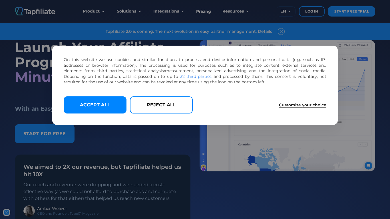 Tapfiliate affiliate tracking platform