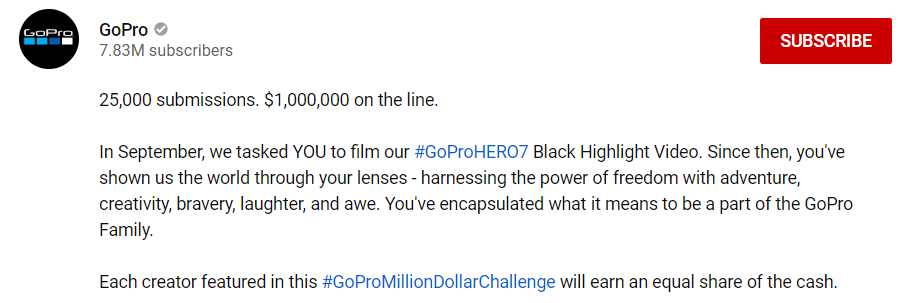 GoPro Million Dollar Challenge example