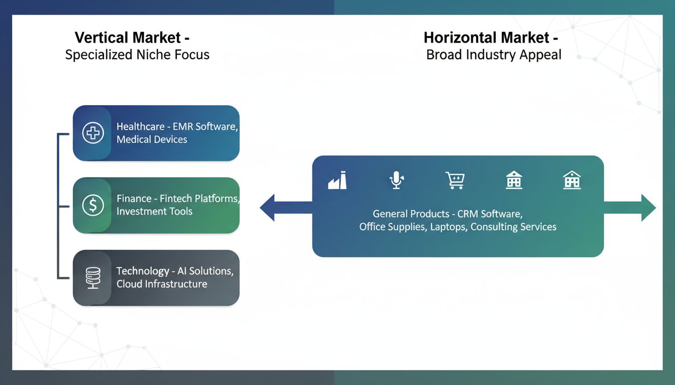 Vergelijkingsdiagram Verticale vs Horizontale Markt