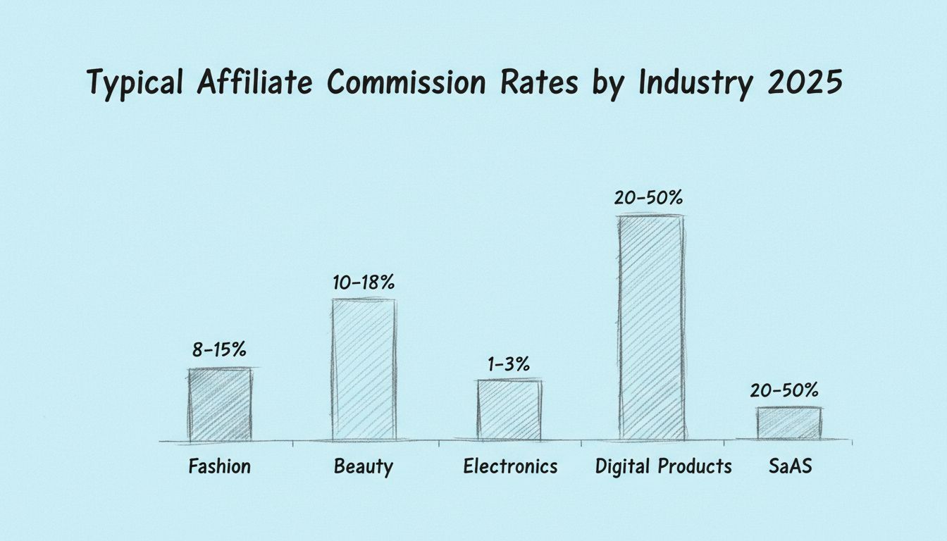 Wat is een typische affiliate commissie? 2025 Gids voor branchetarieven