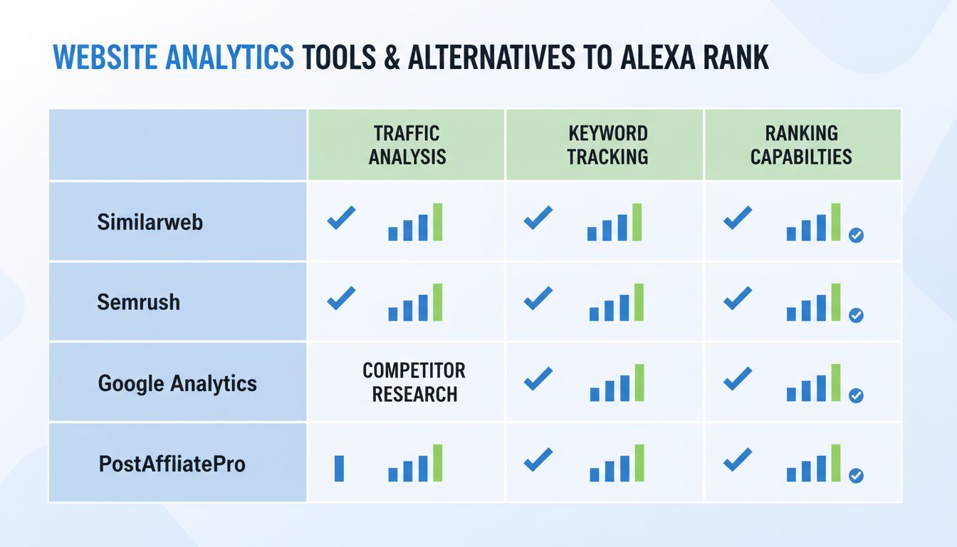 Beste alternatieven voor Alexa Rank in 2025 | Websiteverkeer Analyse Tools