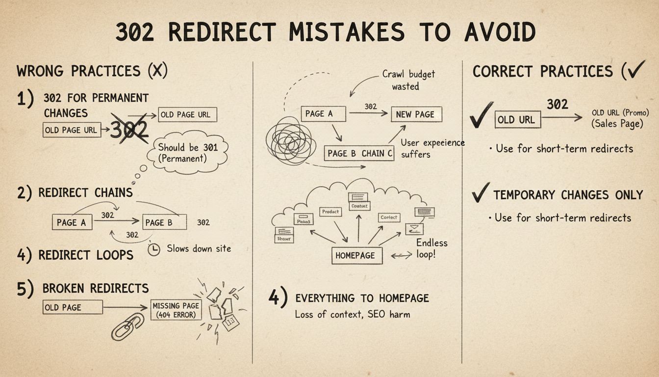 Wat te vermijden bij het gebruik van 302-redirects: Best Practices