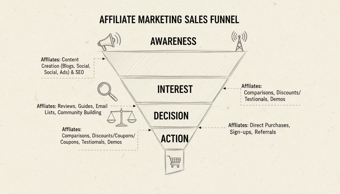 Affiliate Marketing in de Verschillende Fasen van de Salesfunnel
