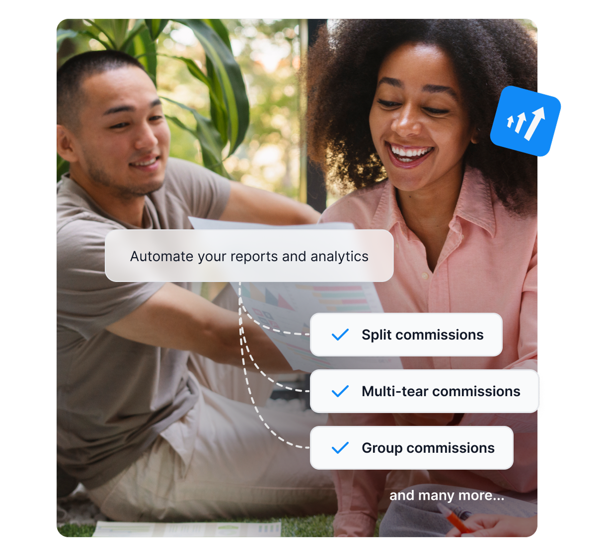 Een infographic die de gebieden toont waarin Post Affiliate Pro je kan ondersteunen, zoals het identificeren van het publiek, het opzetten van commissiestructuren en meer.