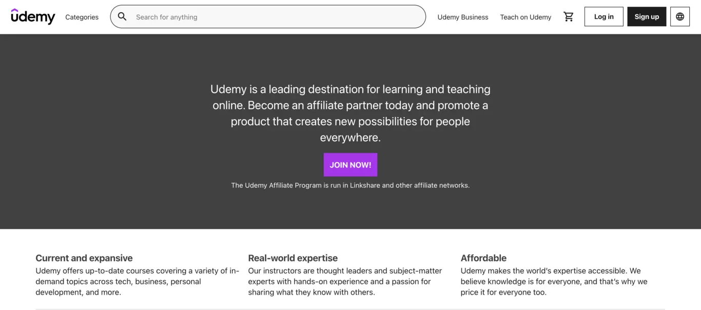 Beste affiliate programma's Udemy