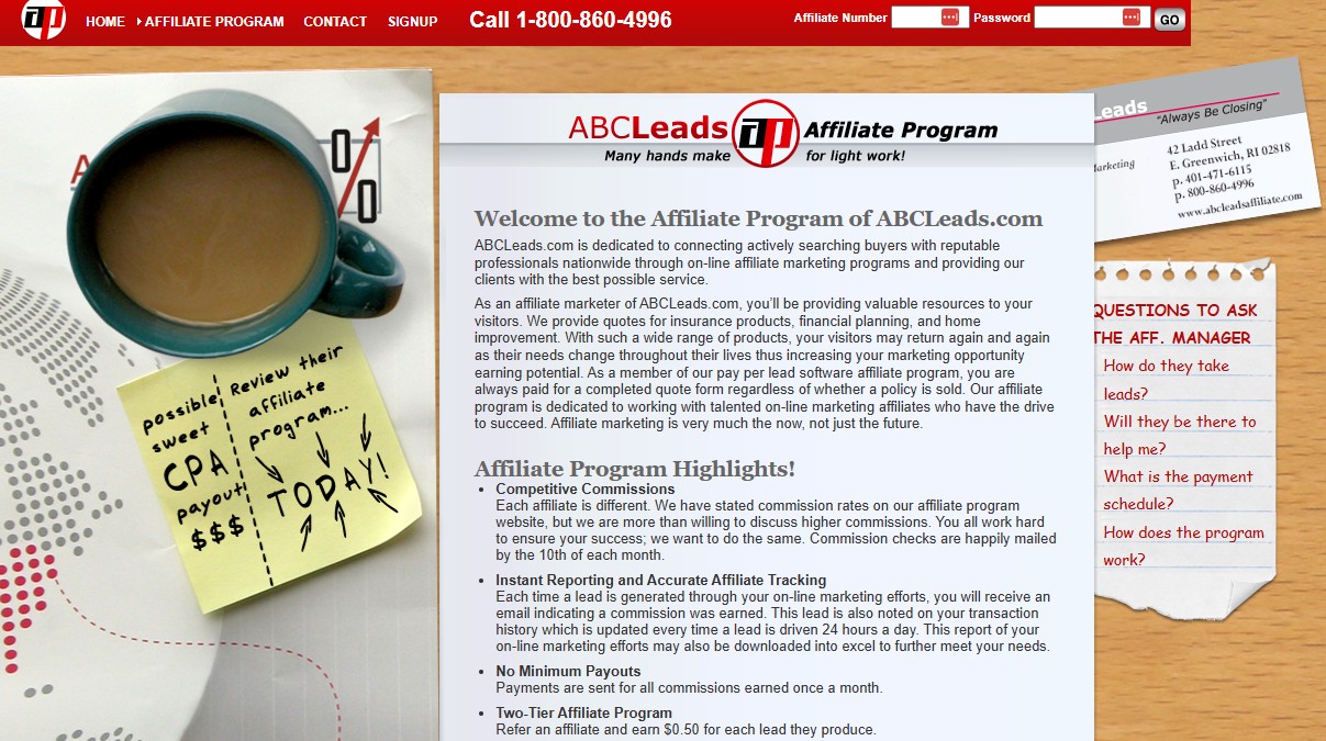 ABCLeads Affiliate Programma