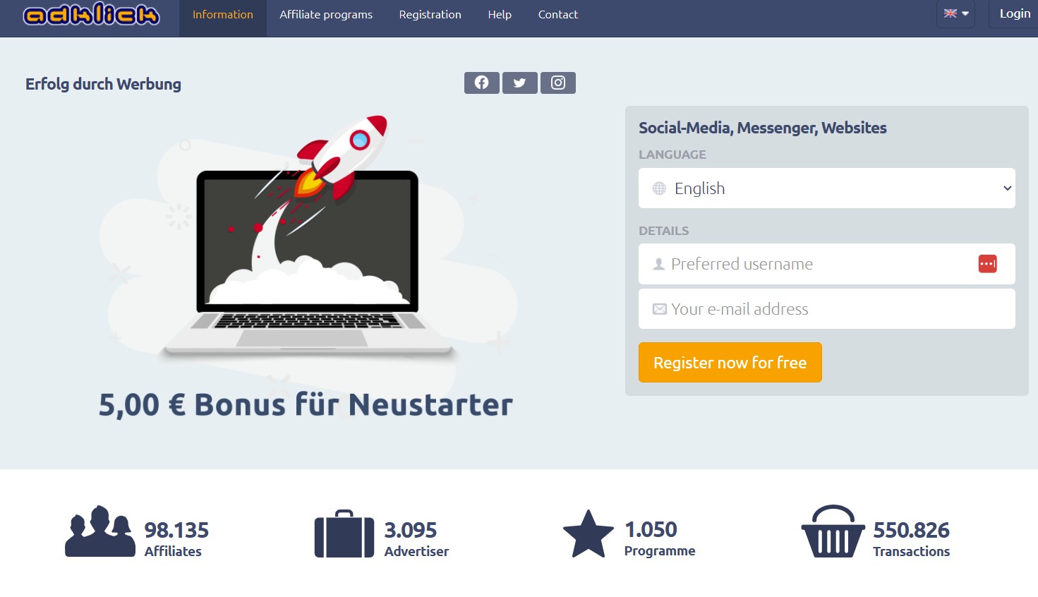 AdKlick Affiliate Programma