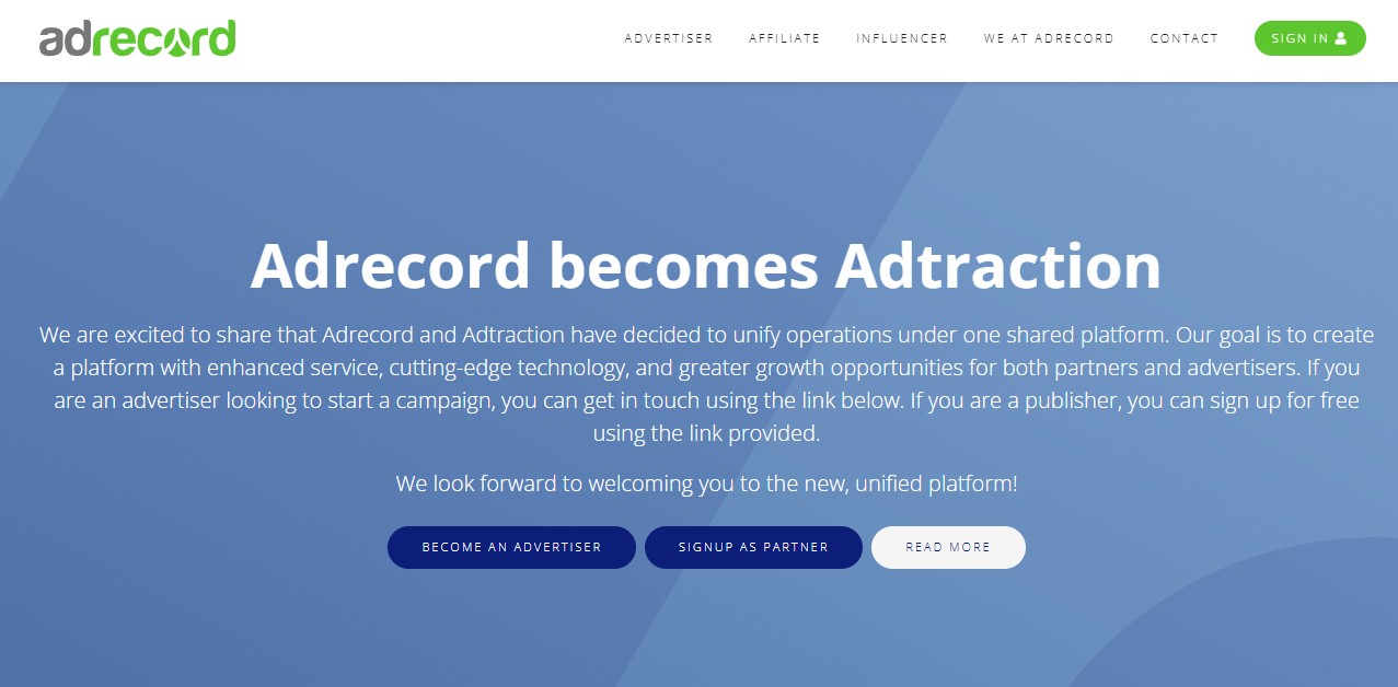 Adrecord Affiliate Programma
