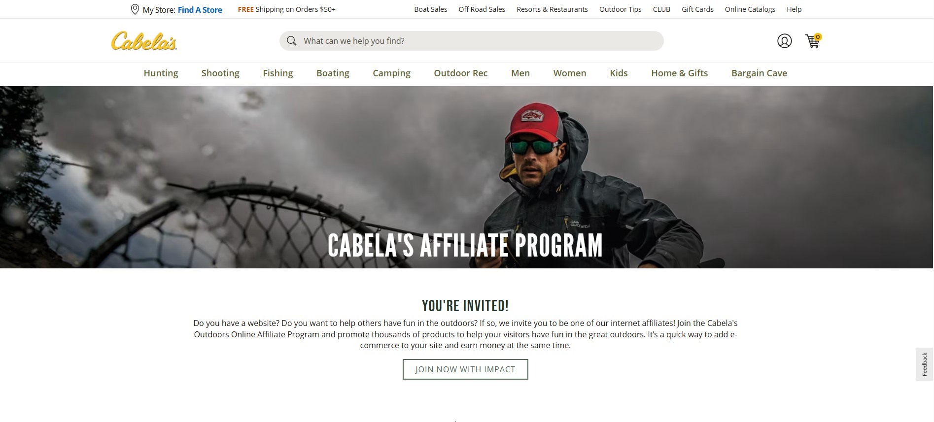 Cabela's Affiliate Programma