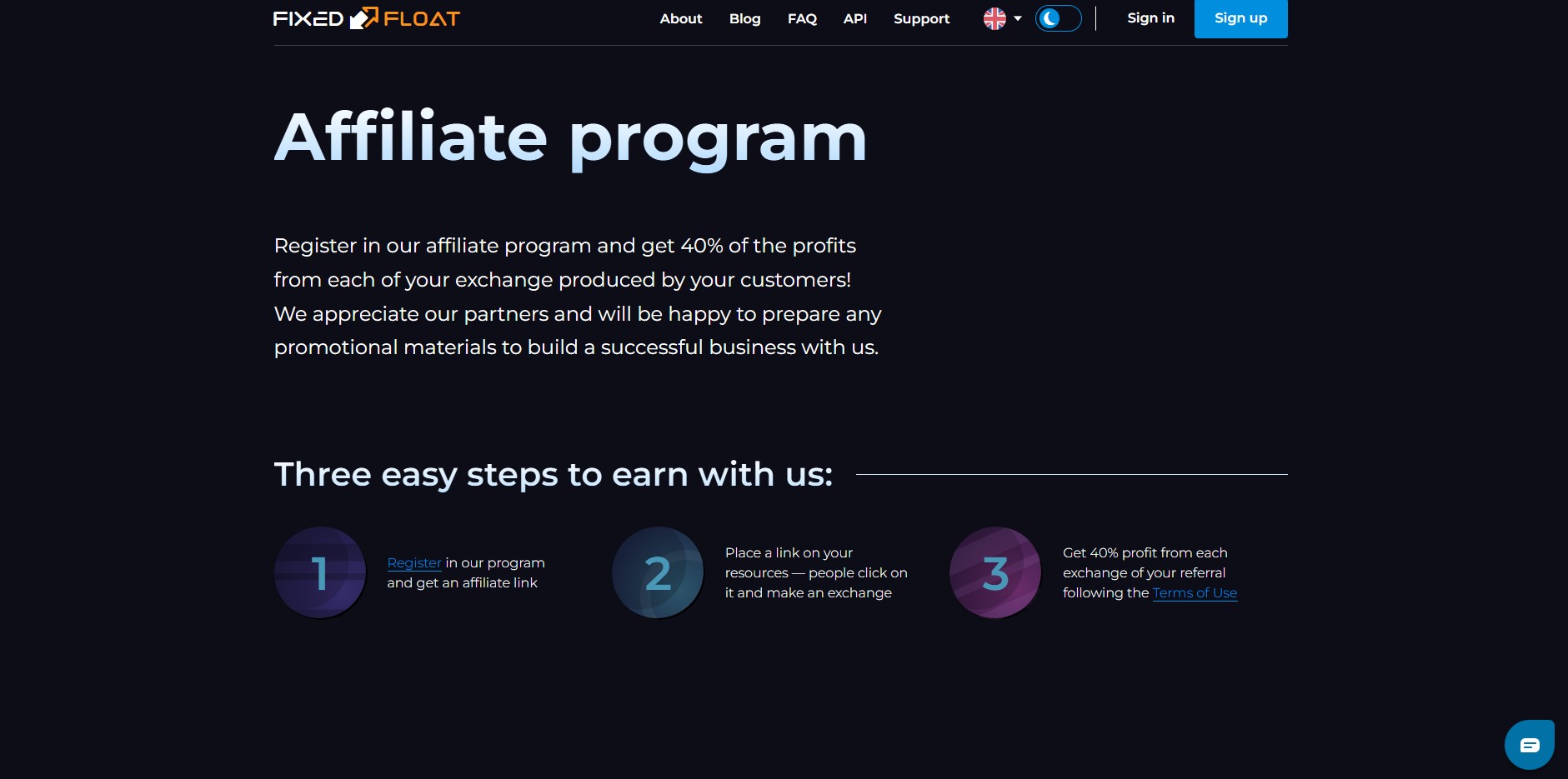 FixedFloat Affiliate Programma