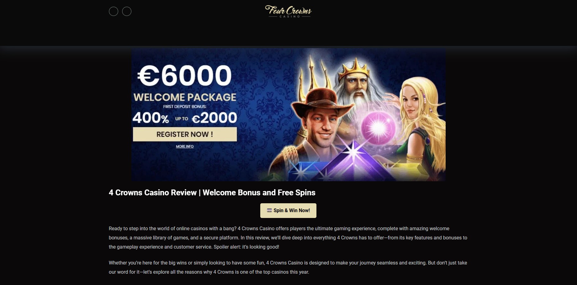 Four Crowns Casino Affiliate Programma