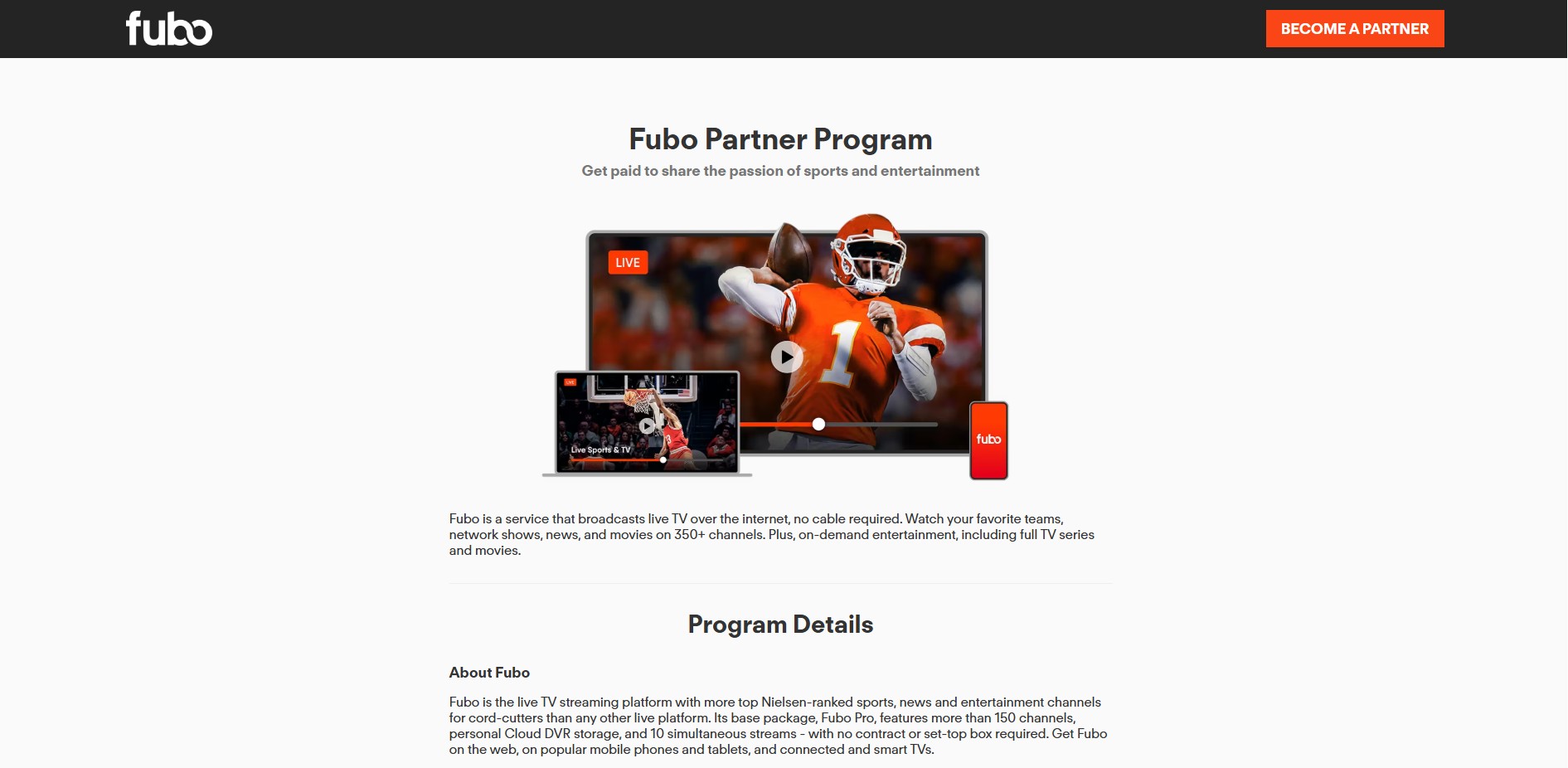 fuboTV Affiliate Programma