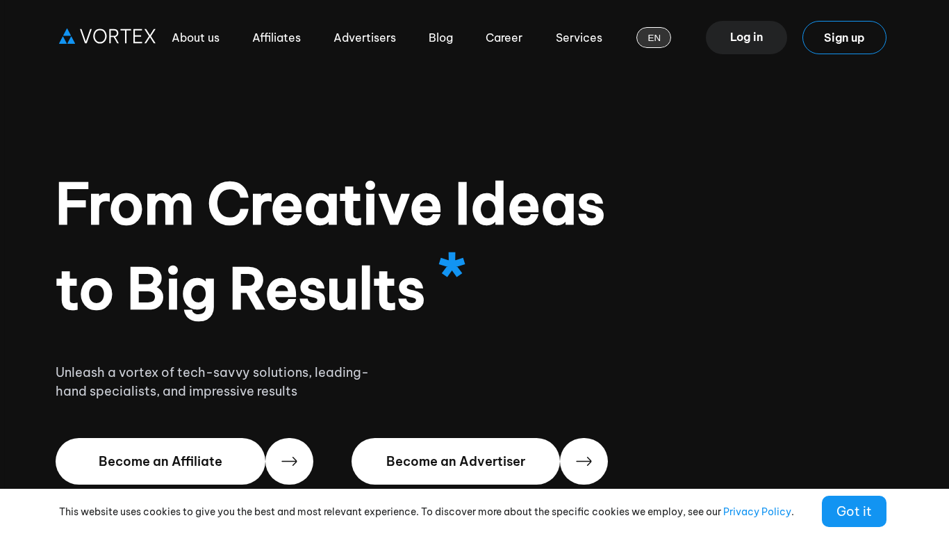 Vortex Advertising Affiliate Programma