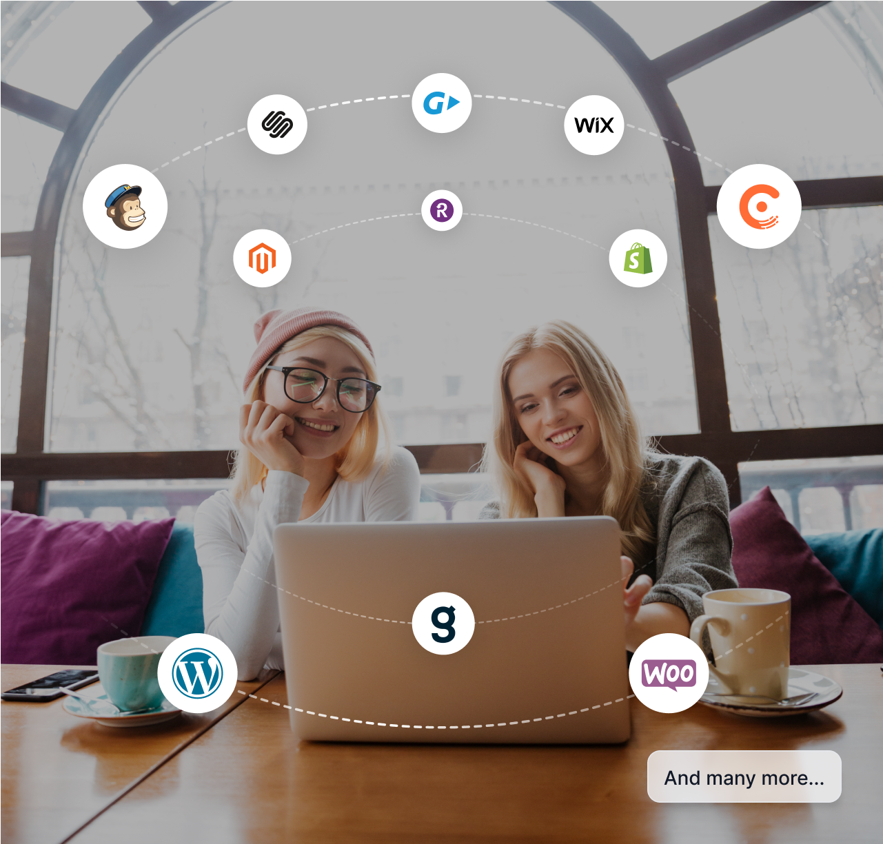 Een afbeelding met enkele CMS- & betaalgateway-integraties met Post Affiliate Pro.