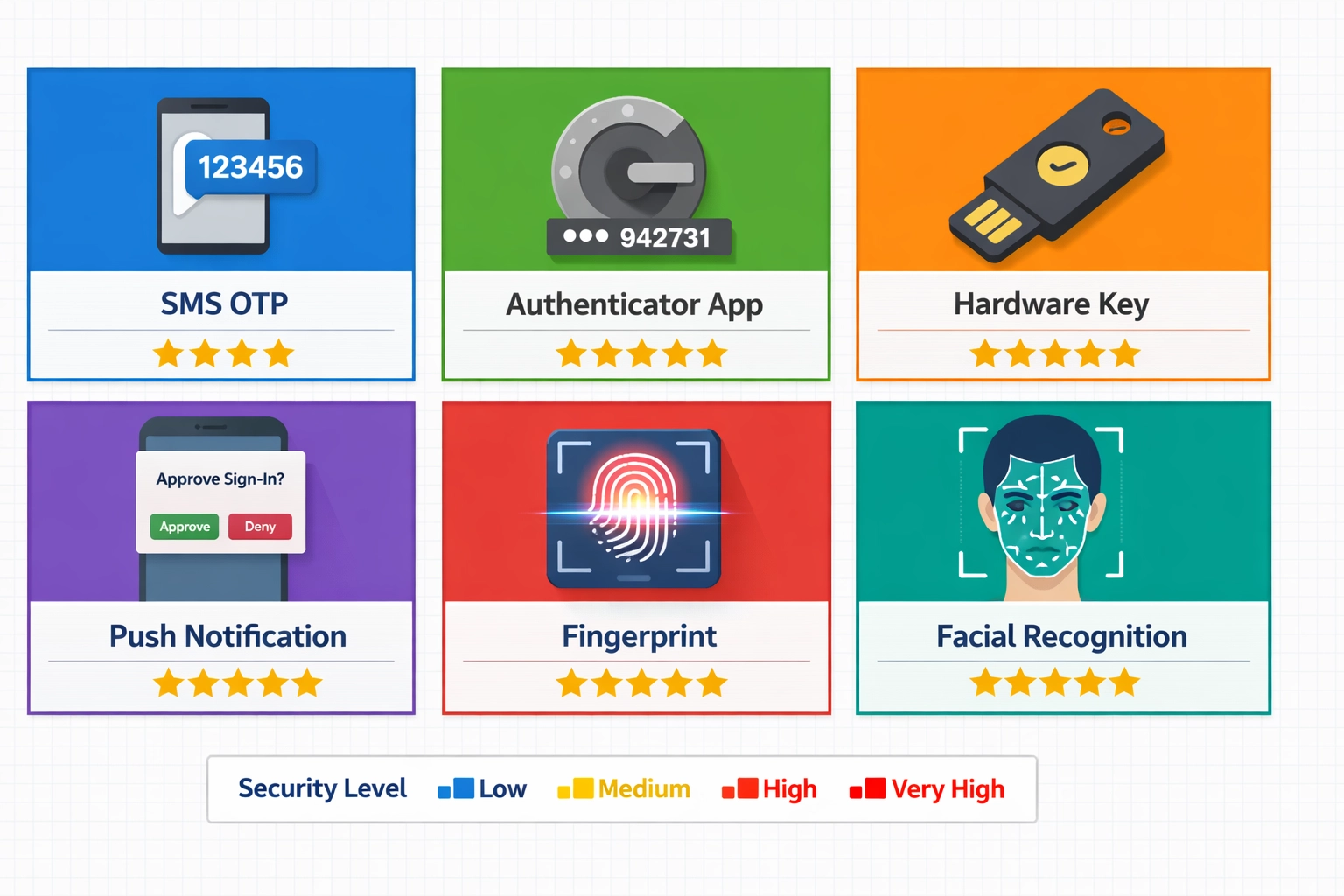 Vergelijking van verschillende MFA-authenticatiemethoden