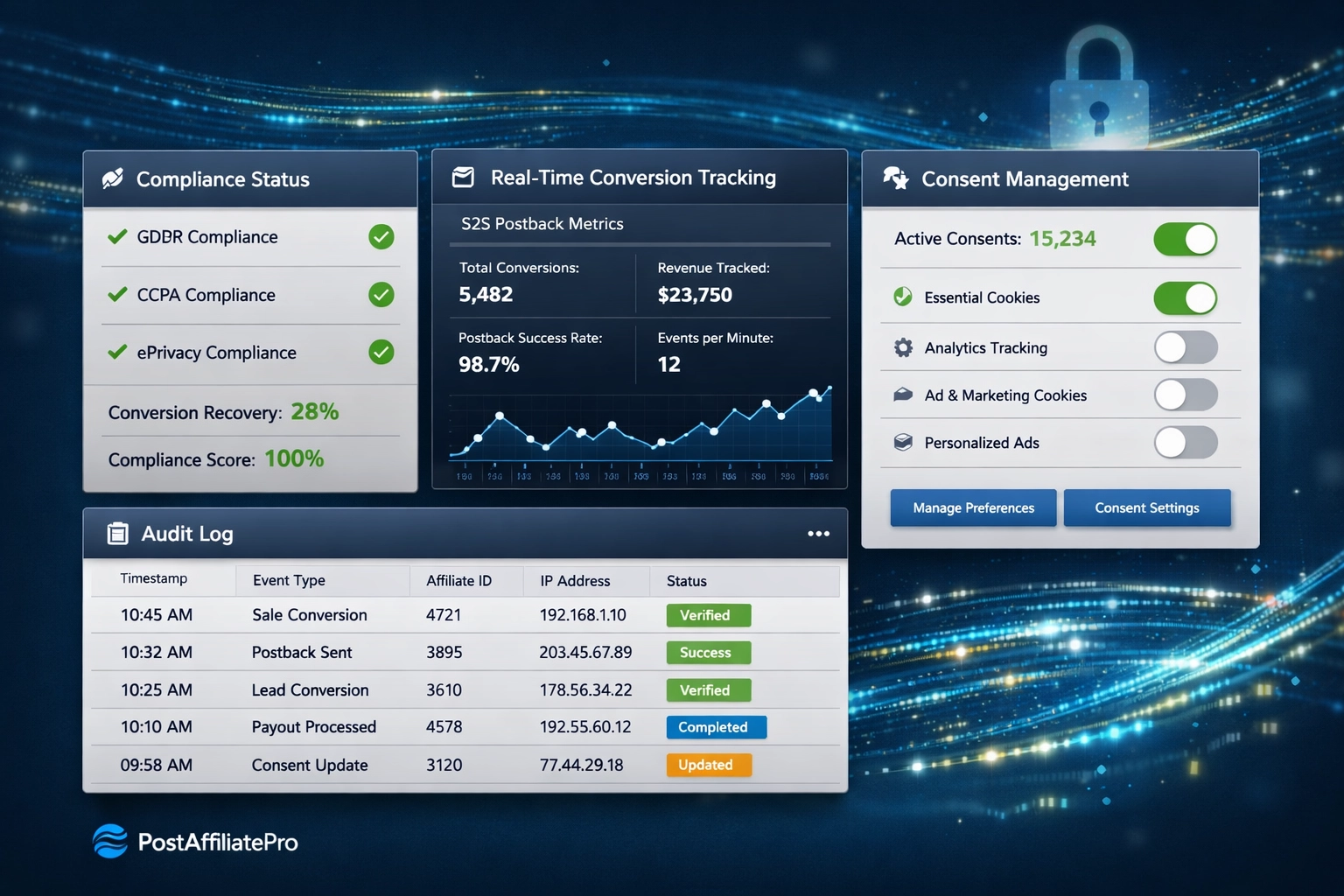 Affiliate Software Compliance: GDPR- & Cookie-loze Trackingfuncties