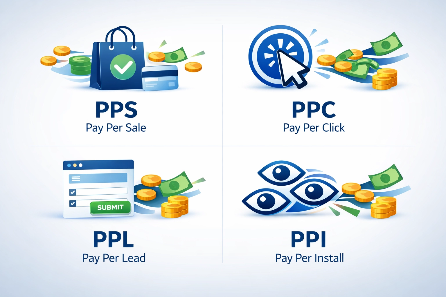 Vergelijking van affiliate uitbetalingsmodellen