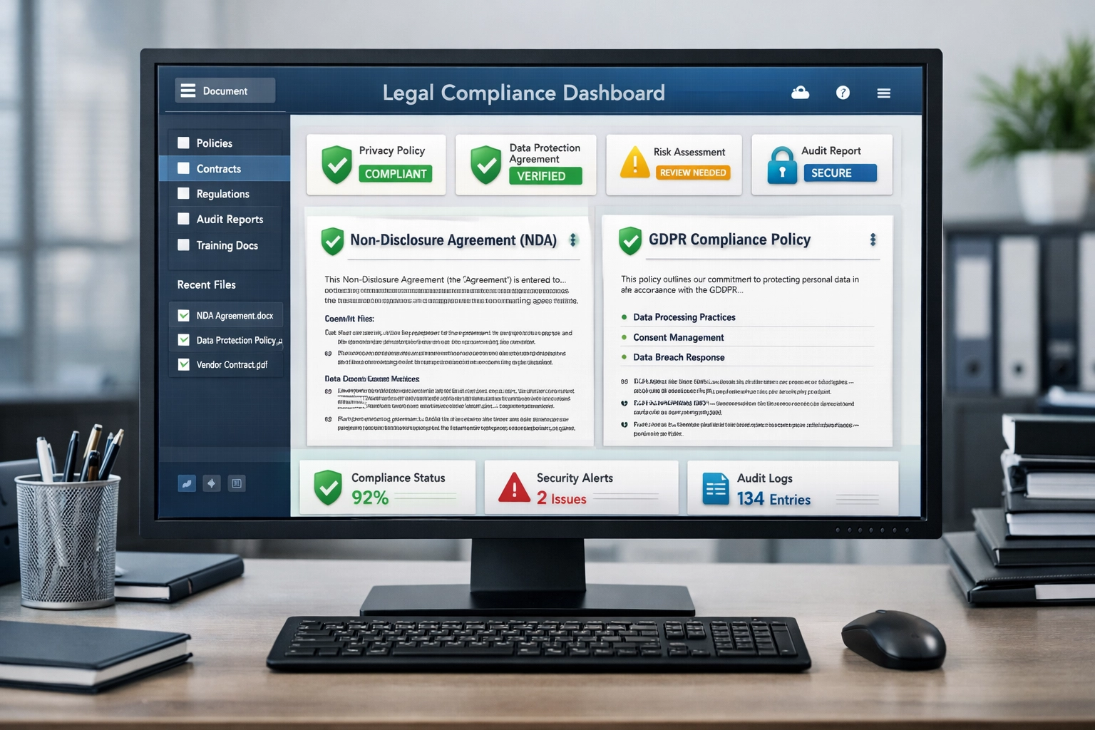 Digitaal compliance-dashboard met beveiligingsfuncties