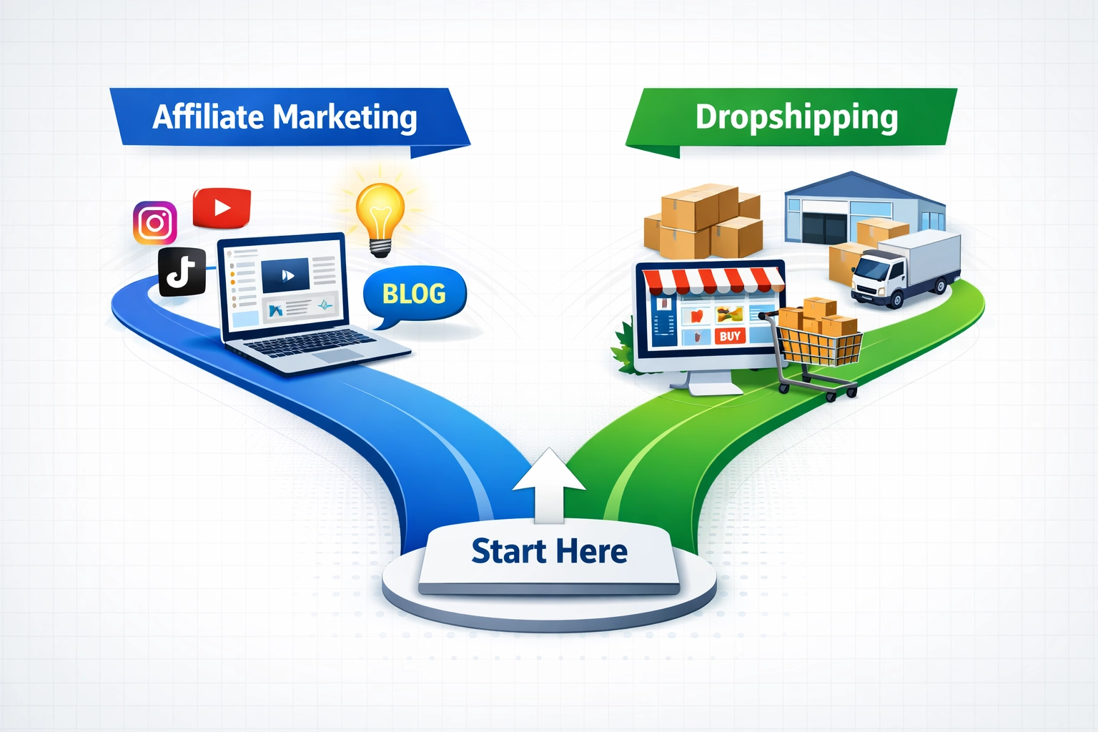 Affiliate Marketing vs Dropshipping: Welke bedrijfsmodel is makkelijker om te starten