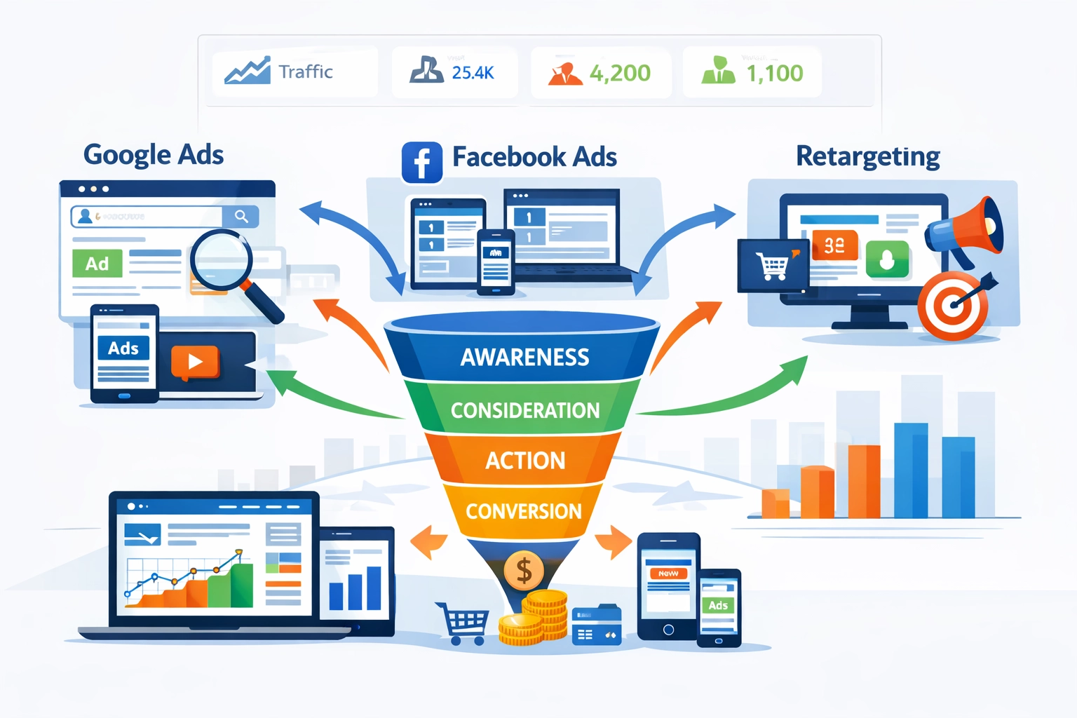 Digitale marketingstrategie met meerdere kanalen