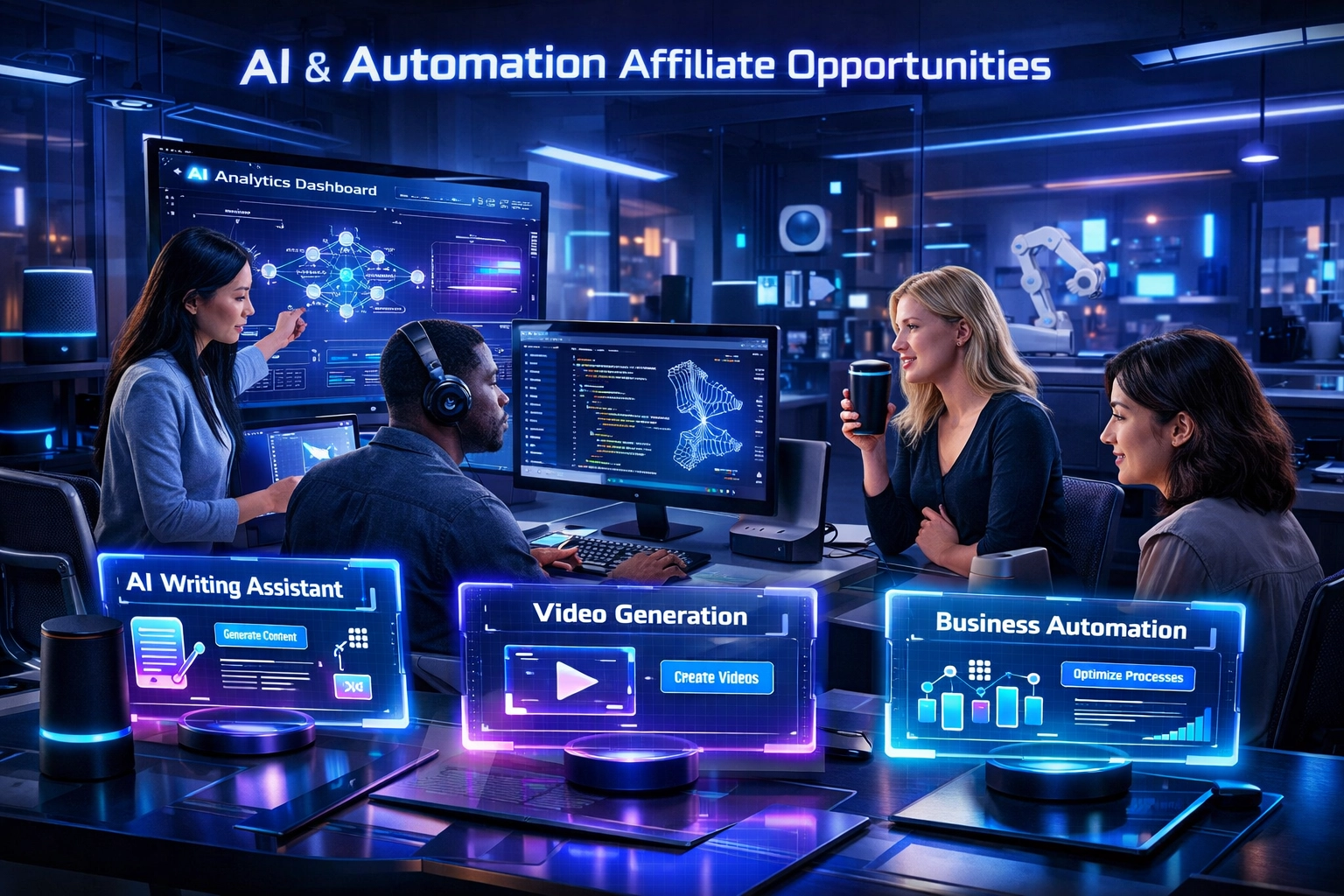 AI and automation software tools in modern workspace
