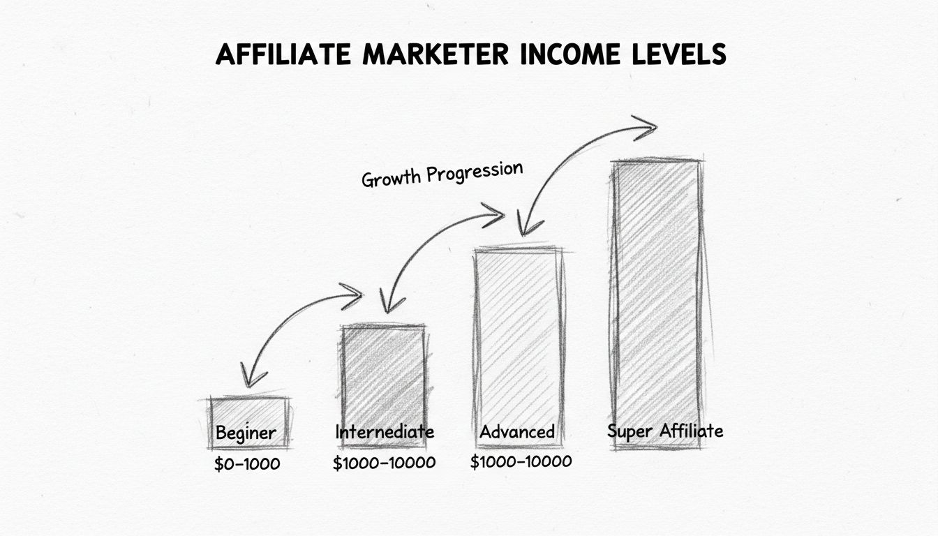 Affiliate marketeer inkomensverdeling per ervaringsniveau: van beginner tot super affiliate