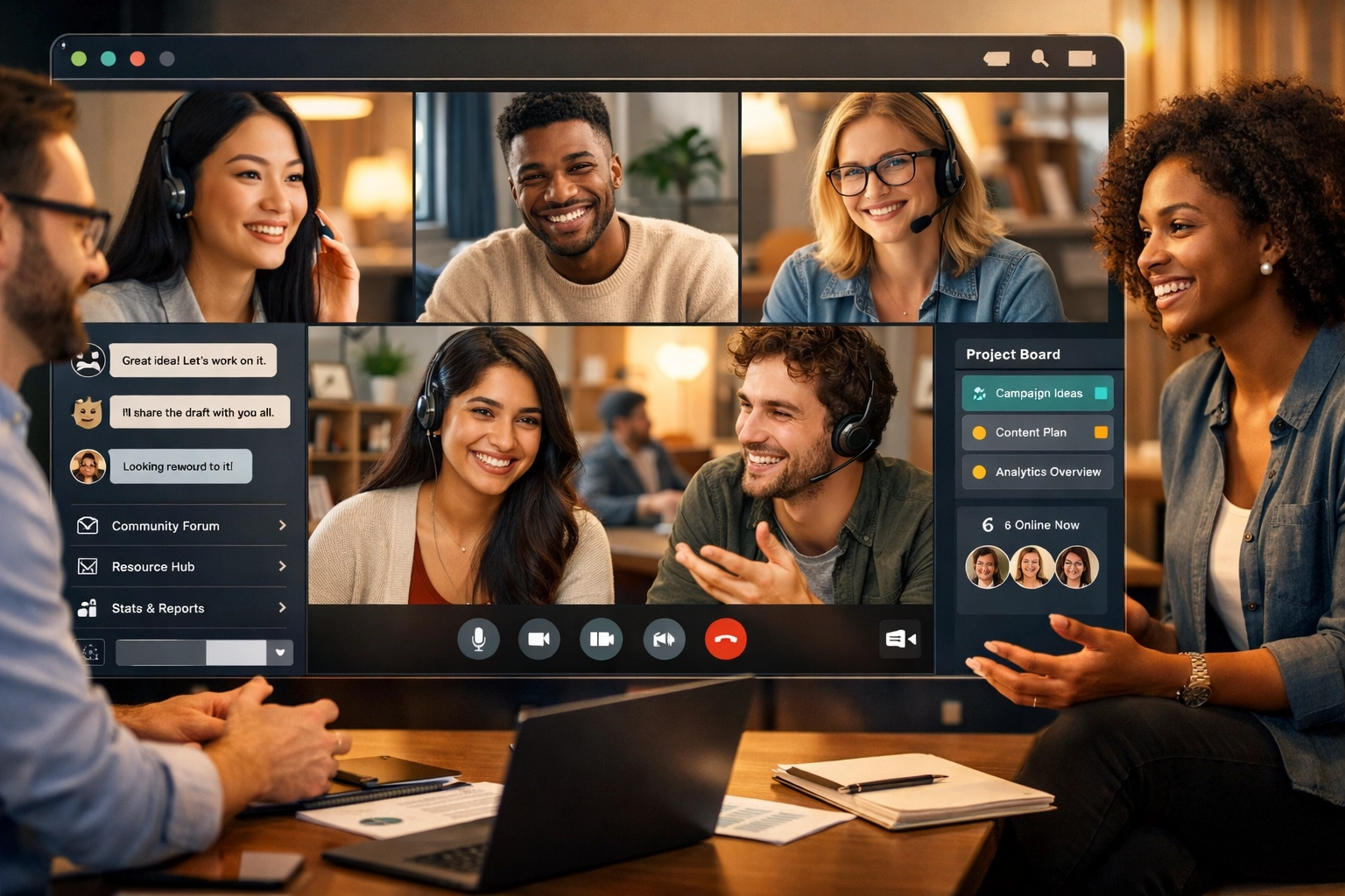 Virtueel affiliate community- en netwerkplatform met diverse groep die samenwerkt