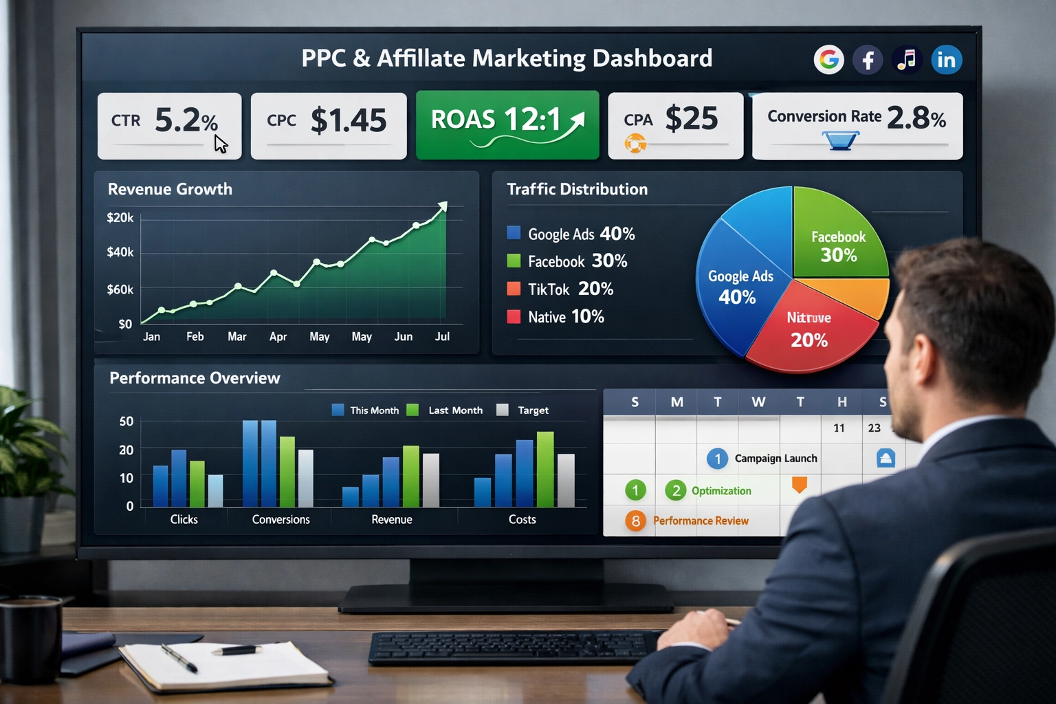 PPC metrics en KPI dashboard voor affiliate marketing