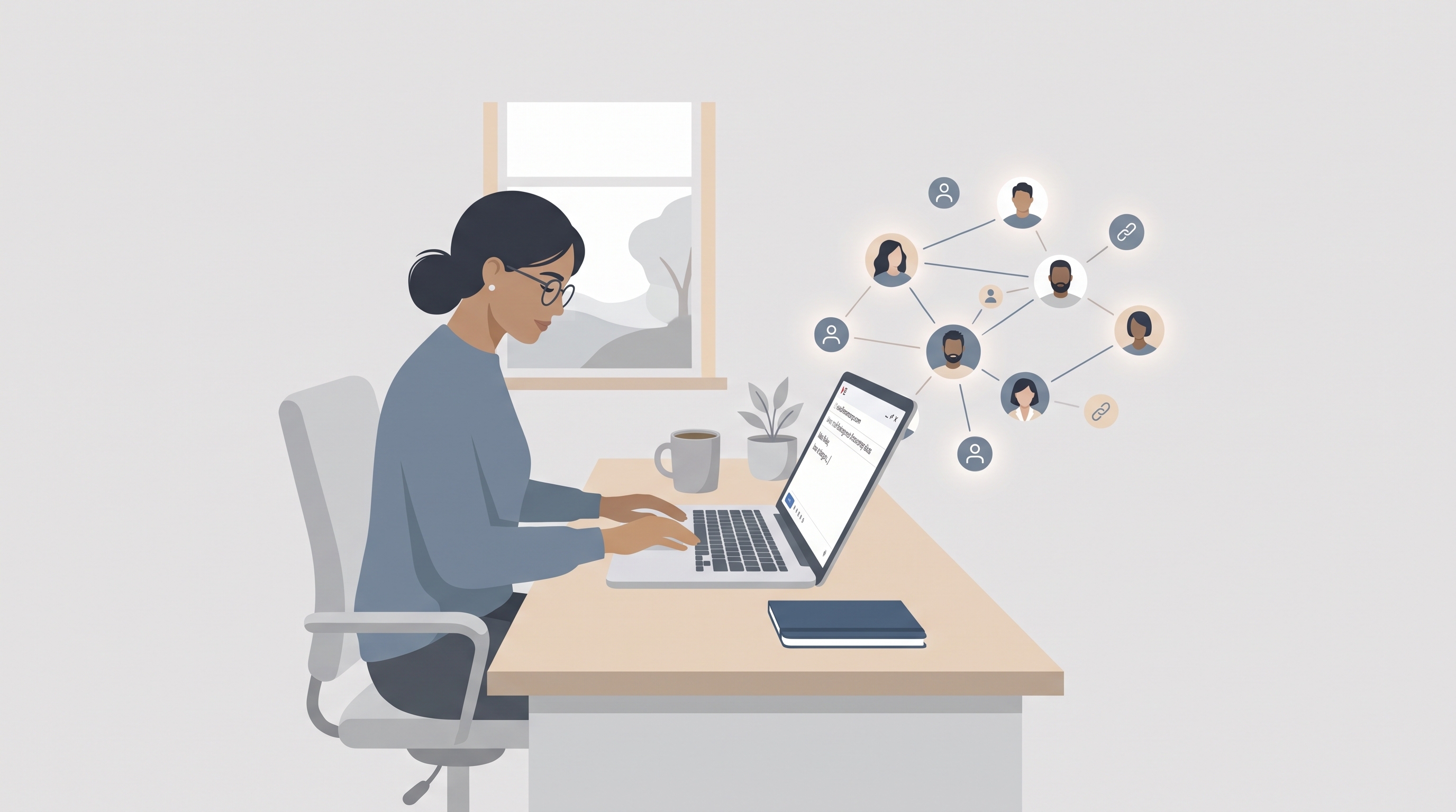 Een professional die een gepersonaliseerde affiliate outreach-e-mail schrijft