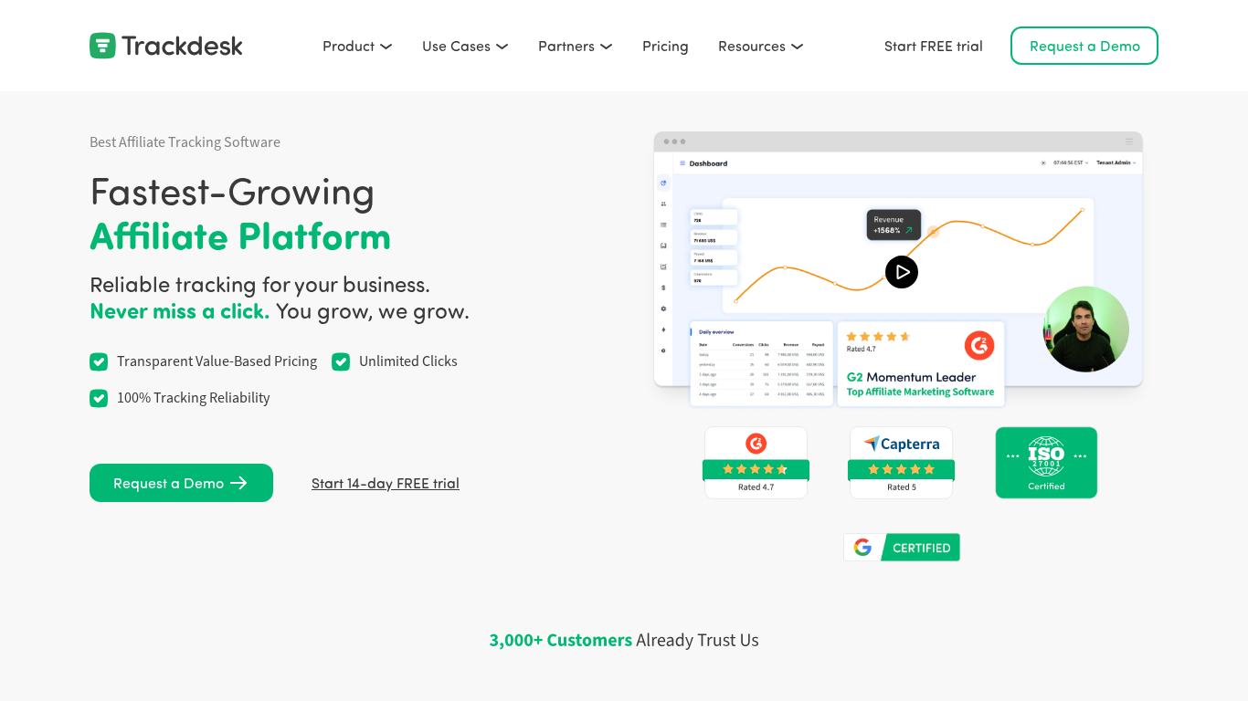 Trackdesk affiliate tracking software