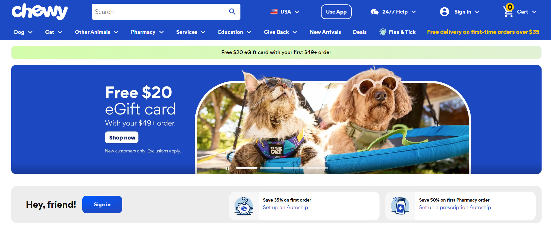 Chewy website screenshot