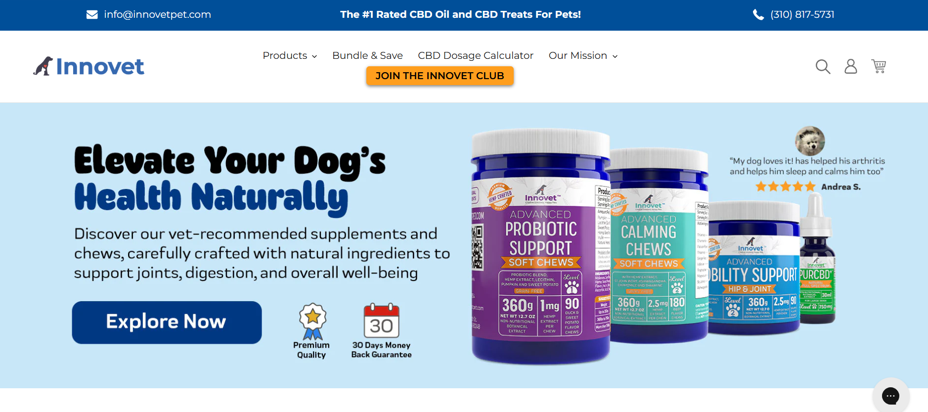 Innovet Pet website screenshot