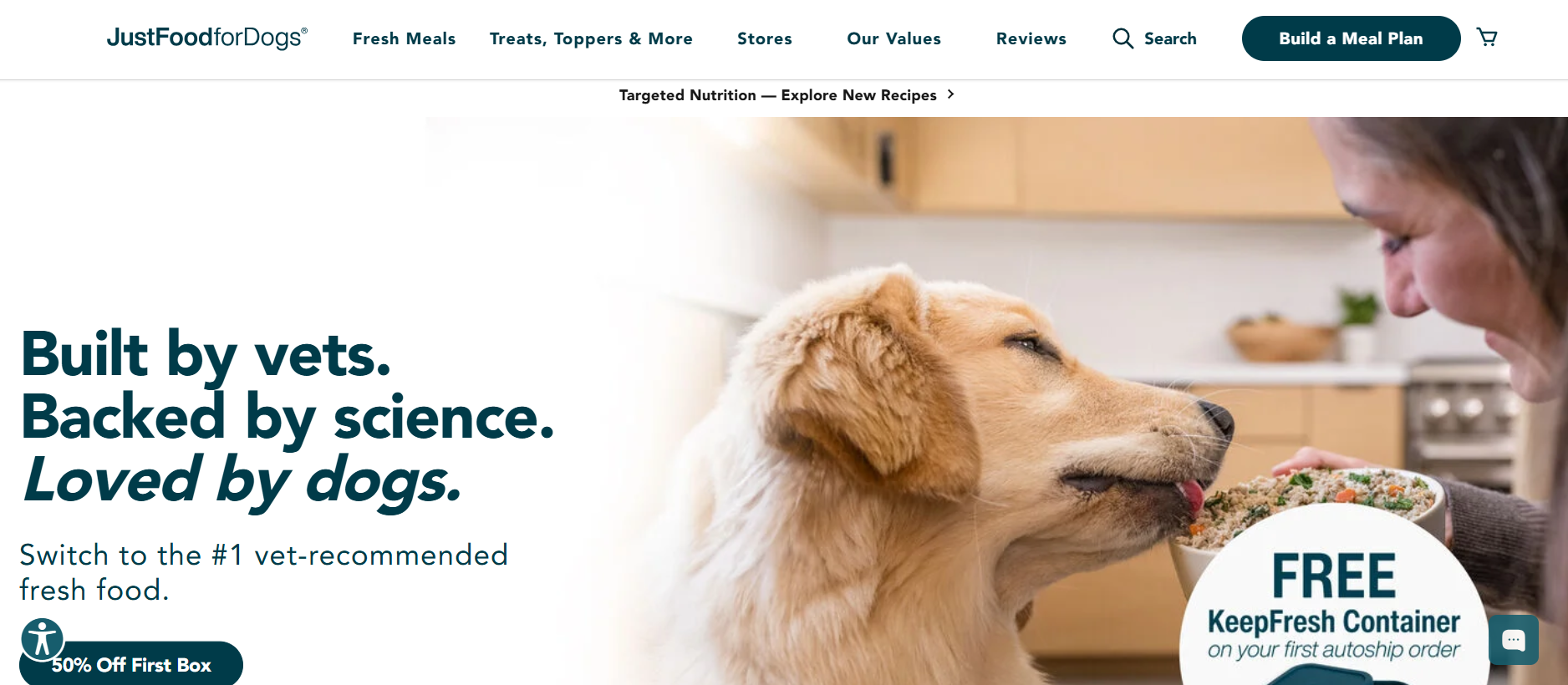 Just Food For Dogs website screenshot