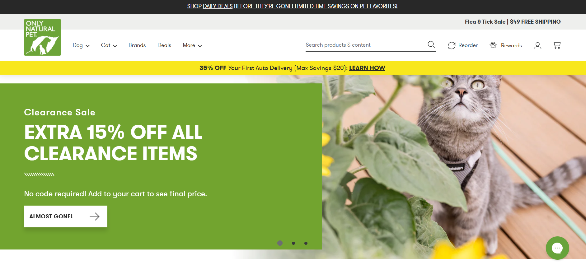 Only Natural Pet website screenshot