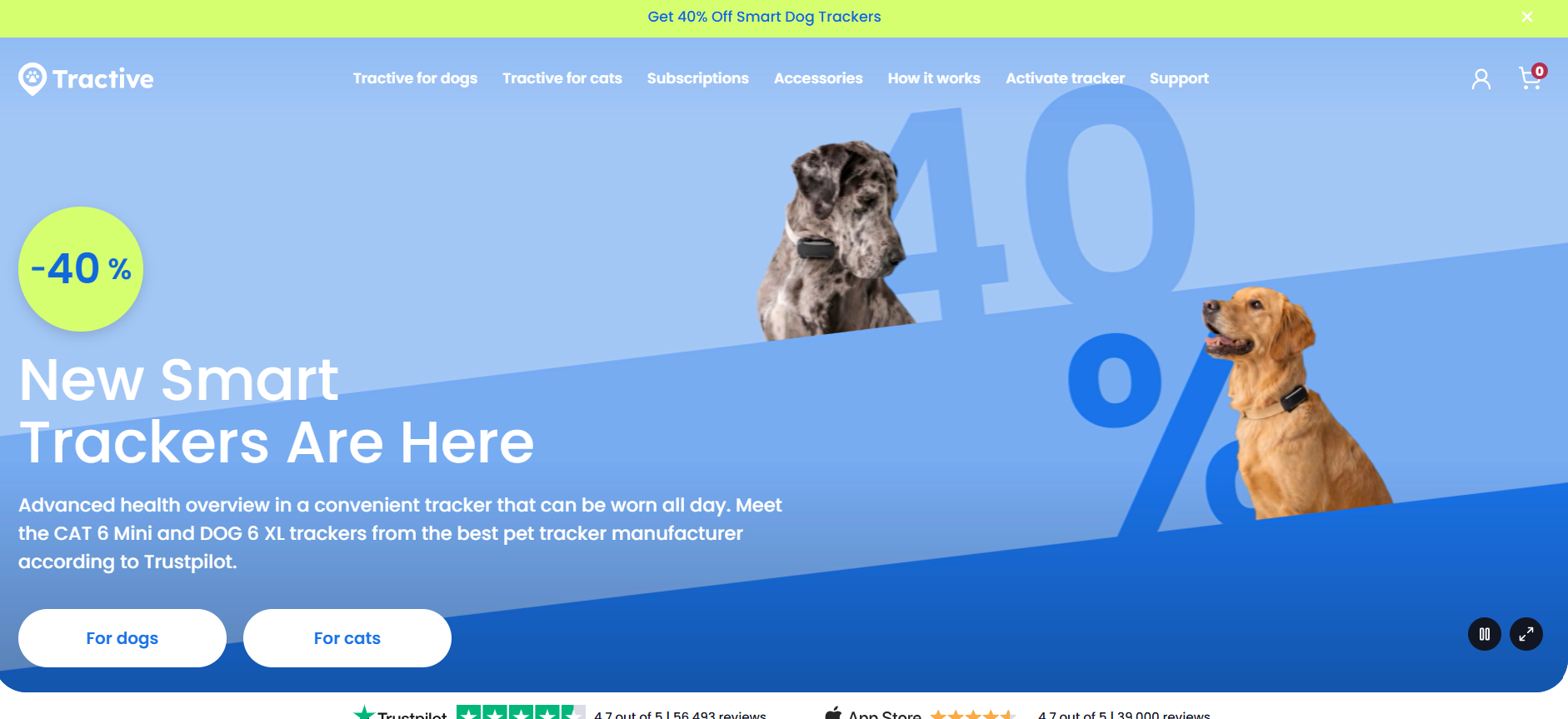 Tractive website screenshot