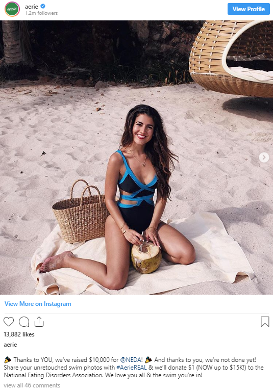 Aerie social media campaign post