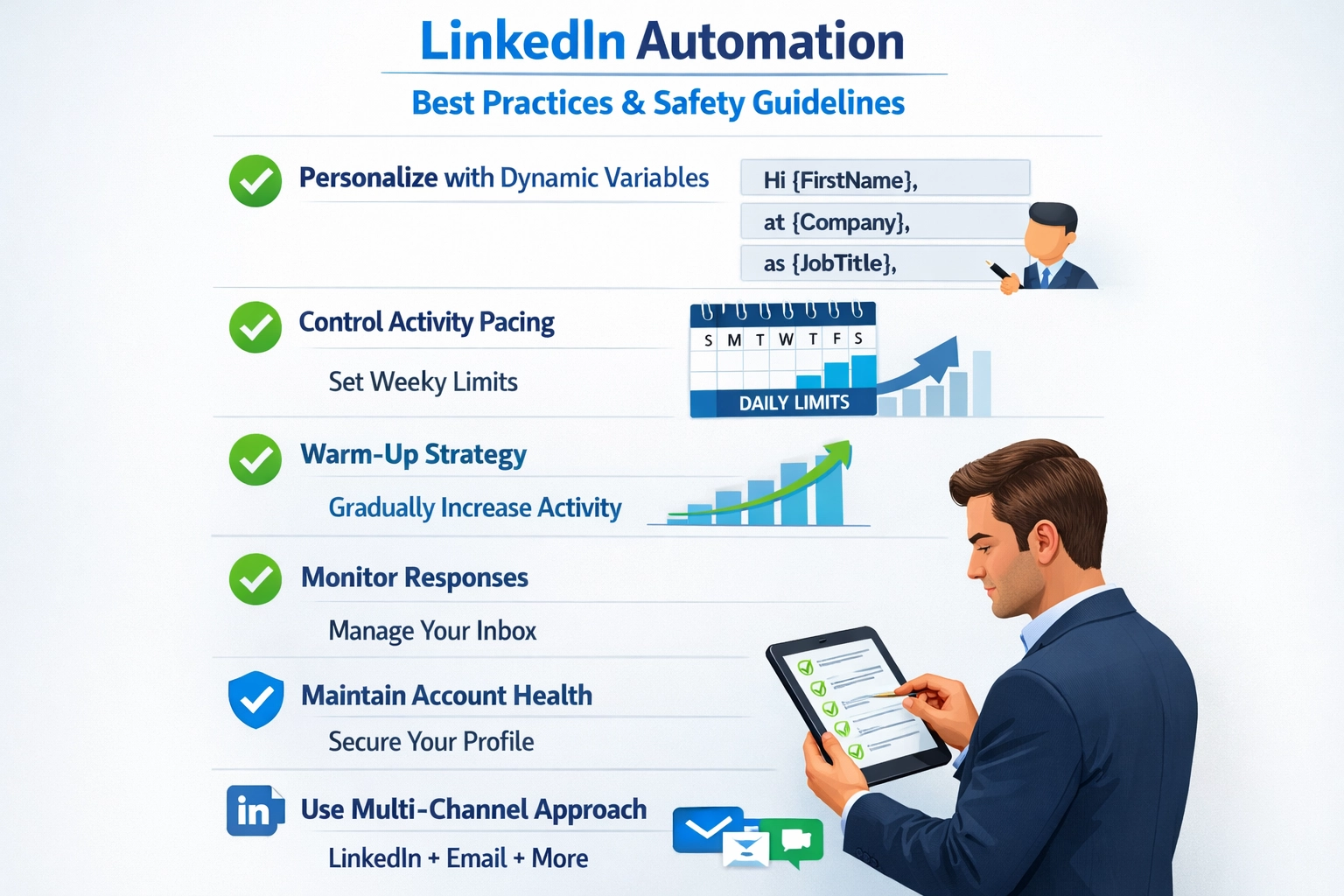 LinkedIn-automatiserings best practices en veiligheidsrichtlijnen checklist