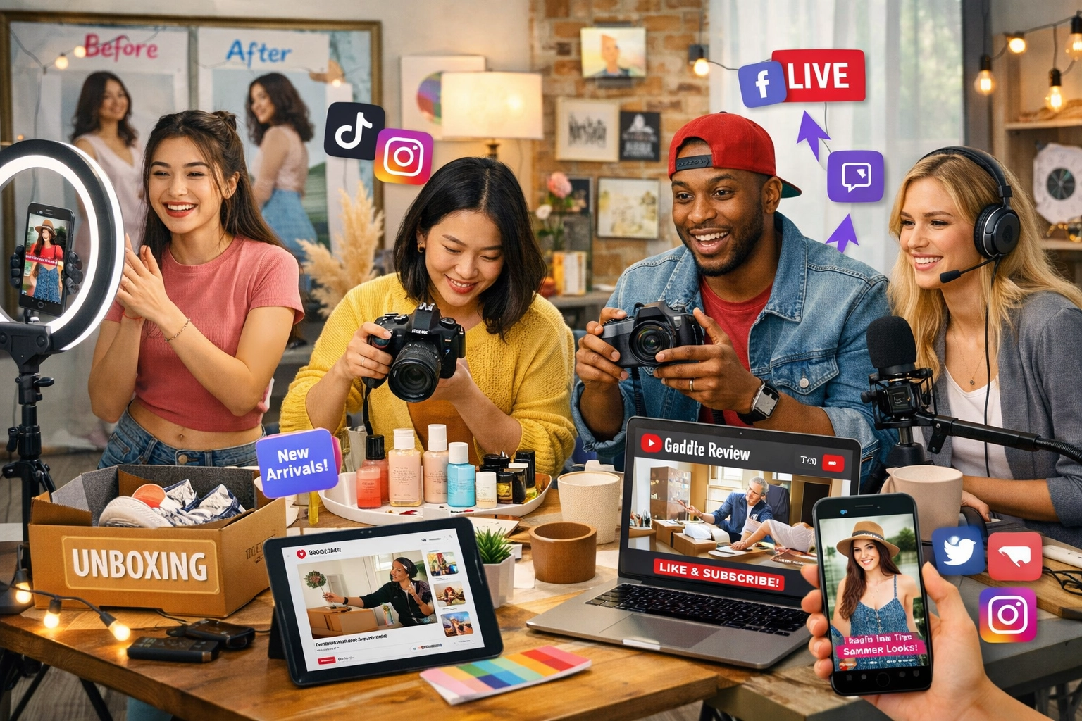 Diverse makers produceren authentieke user-generated content op verschillende platforms