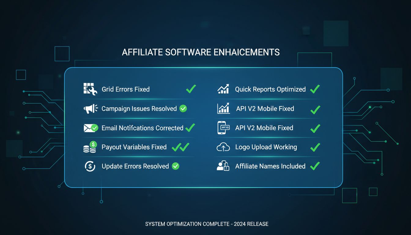 Bugfixes en systeemverbeteringen checklist voor PostAffiliatePro