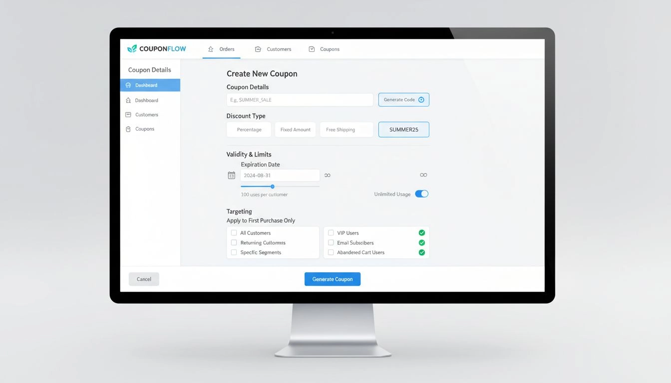 Post Affiliate Pro coupon creatie dashboard interface met aanpassingsopties