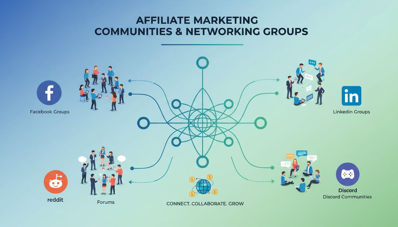 Affiliate marketing gemeenschappen en netwerkgroepen op Facebook, LinkedIn, Reddit en Discord platforms