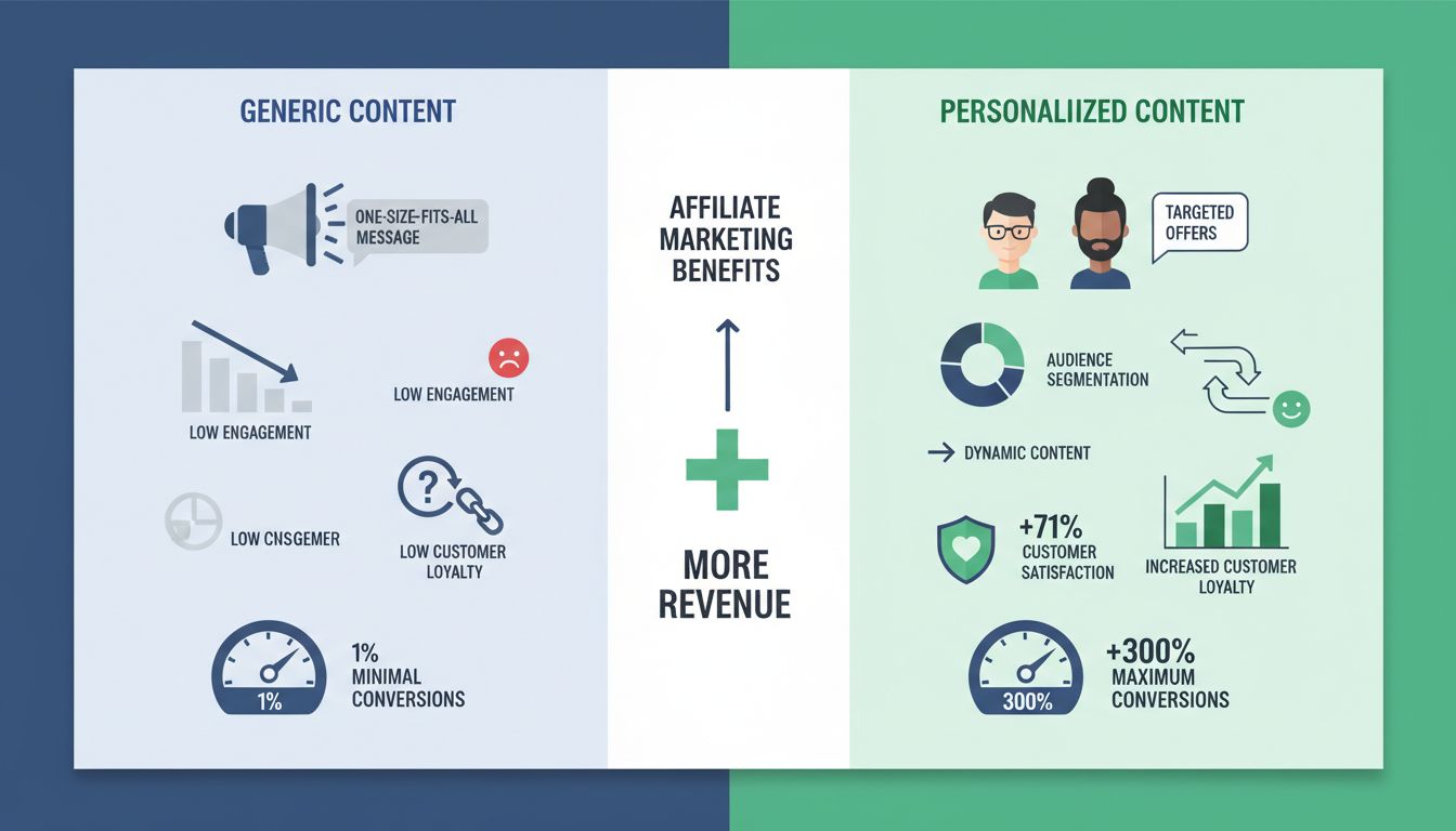 Vergelijking van de voordelen van contentpersonalisatie: generieke versus gepersonaliseerde marketing met conversiemetingen