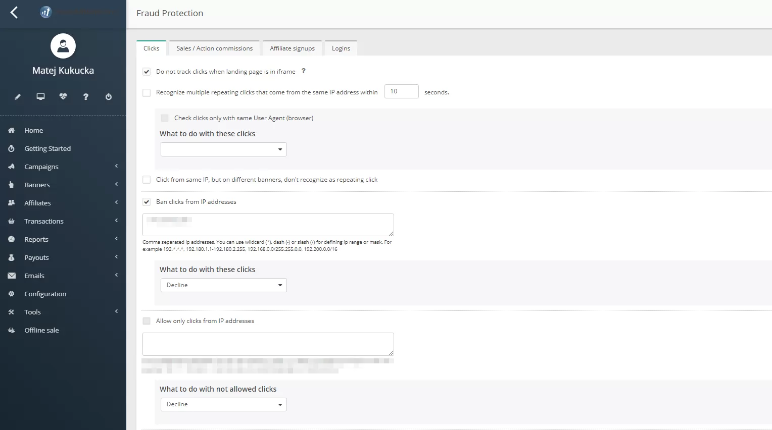 Fraud protection setup in Post Affiliate Pro