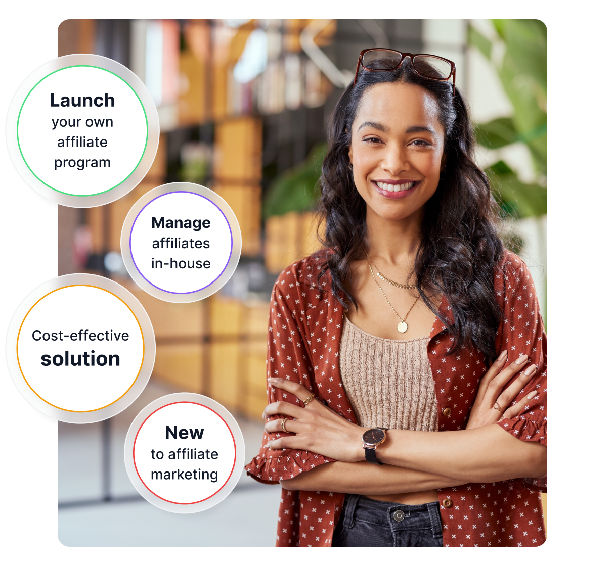 Weergegeven affiliate programma setup met tracking, partner management en revenue tools.