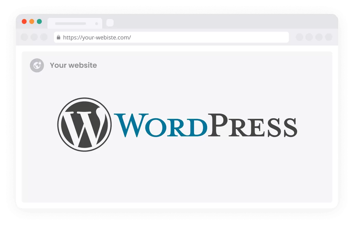 Een mockup van een WordPress website.