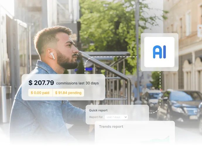 AI-commissieregistratiedashboard met realtime uitbetalingen en geautomatiseerde geschillenbeslechting